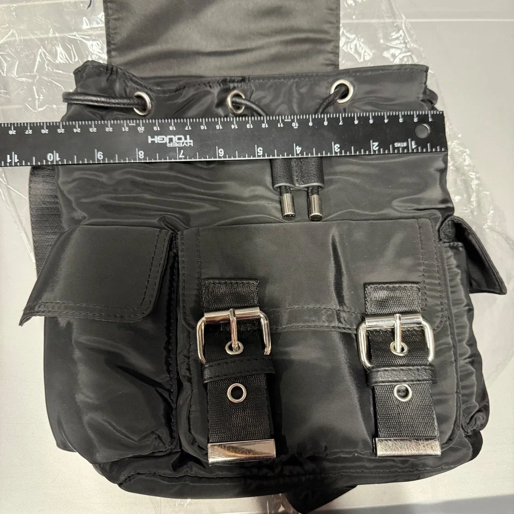 MADDEN NYC‎ Black Nylon Backpack bag handbag purse quilted